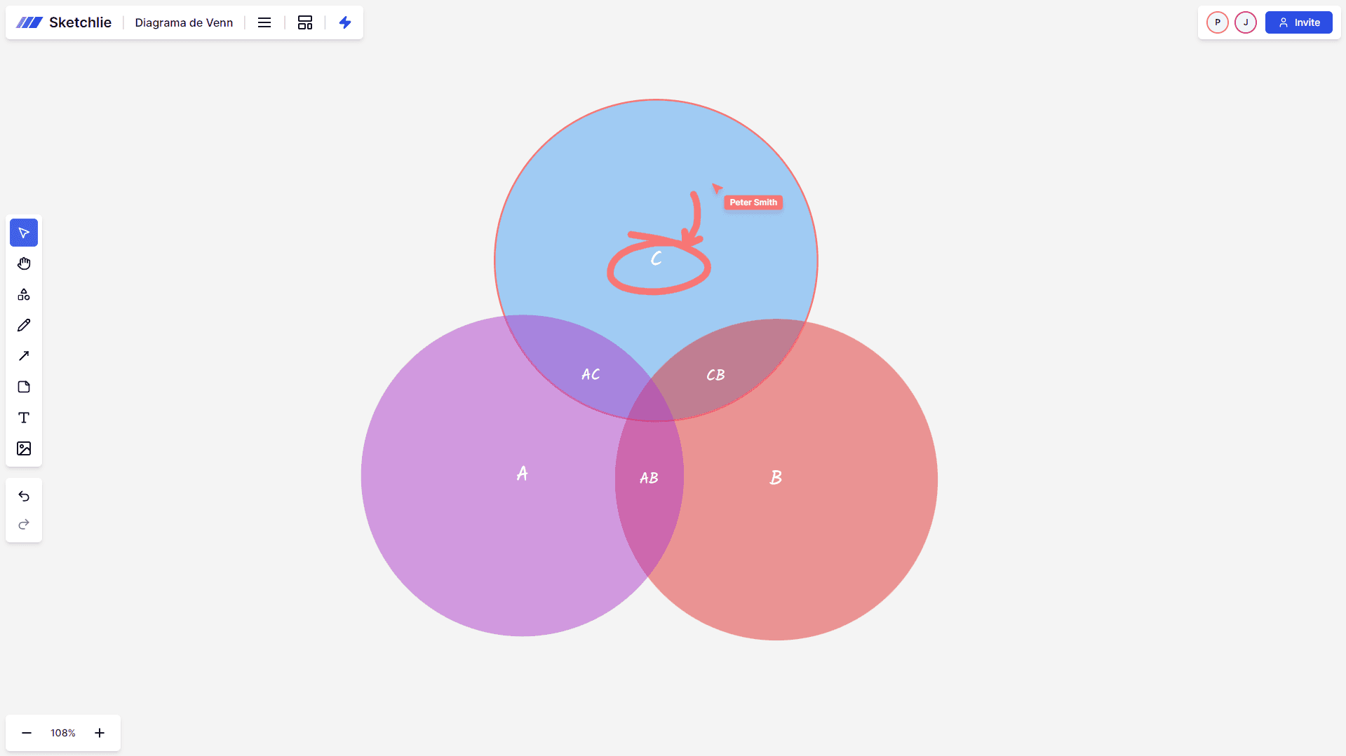 Real-time collaboration on virtual whiteboard